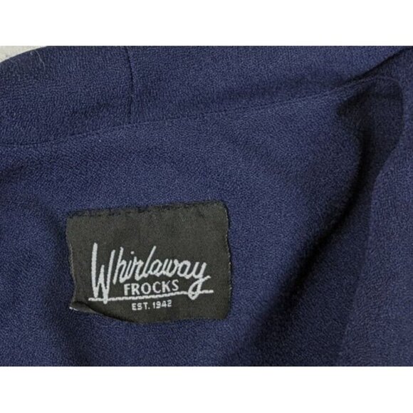 WHIRLAWAY FROCKS VINTAGE WOMENS BLUE SHORT SLEEVE JACKET DRESS - SEE MEASUREMENT - Picture 5 of 7